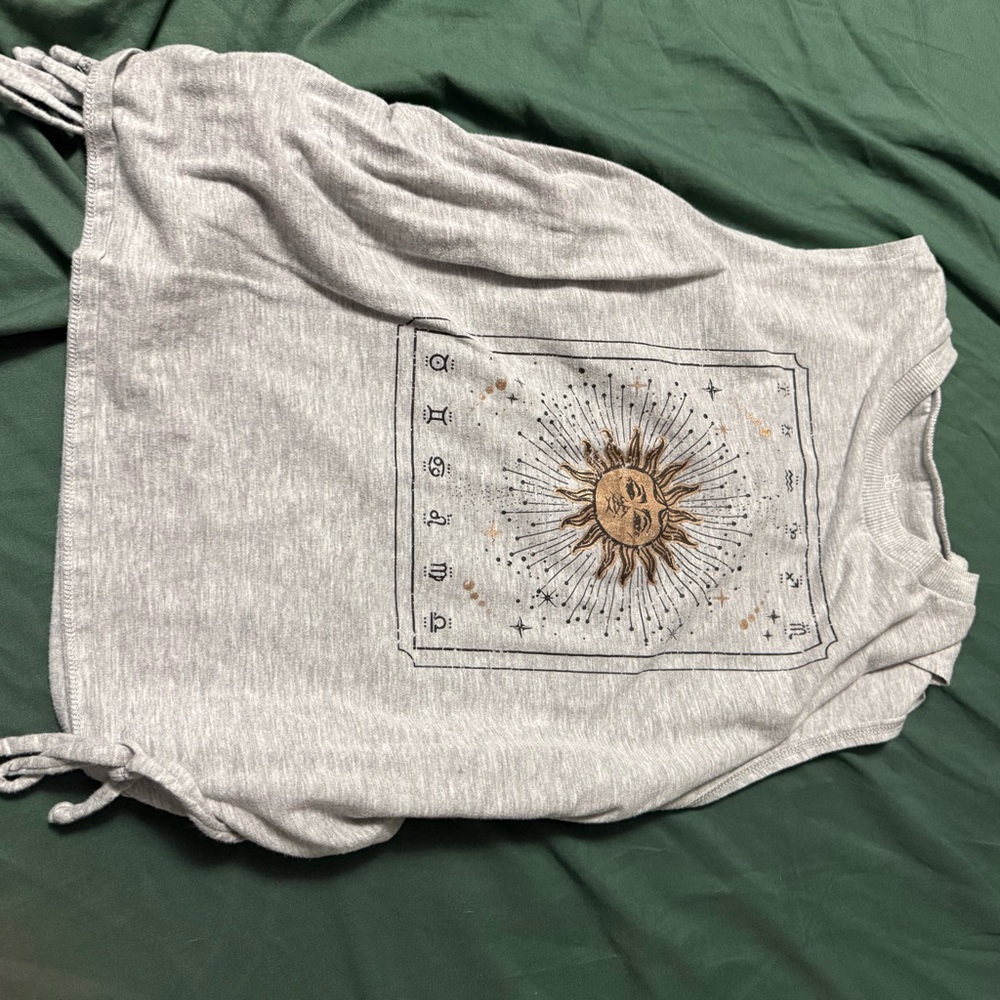 Gray Sun Graphic Top